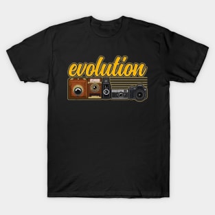 Funny Evolution Of The Camera Photography T-Shirt